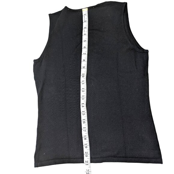 Red Medium Sleeveless Black 71% viscose/29% nylon  Knit Top  41b - Picture 3 of 9